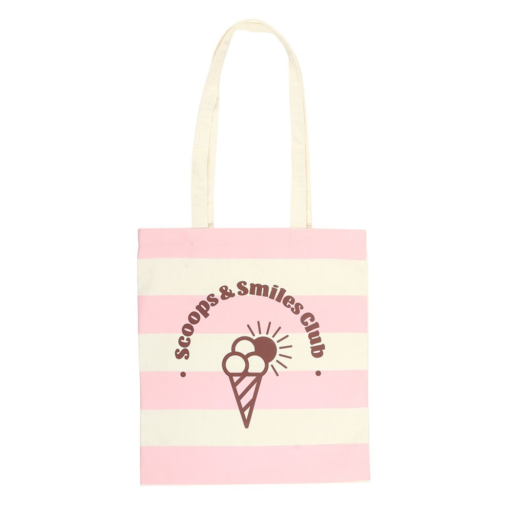 Something Different - Pink Scoops & Smiles Club Polycotton Tragetasche - Mehrfarben